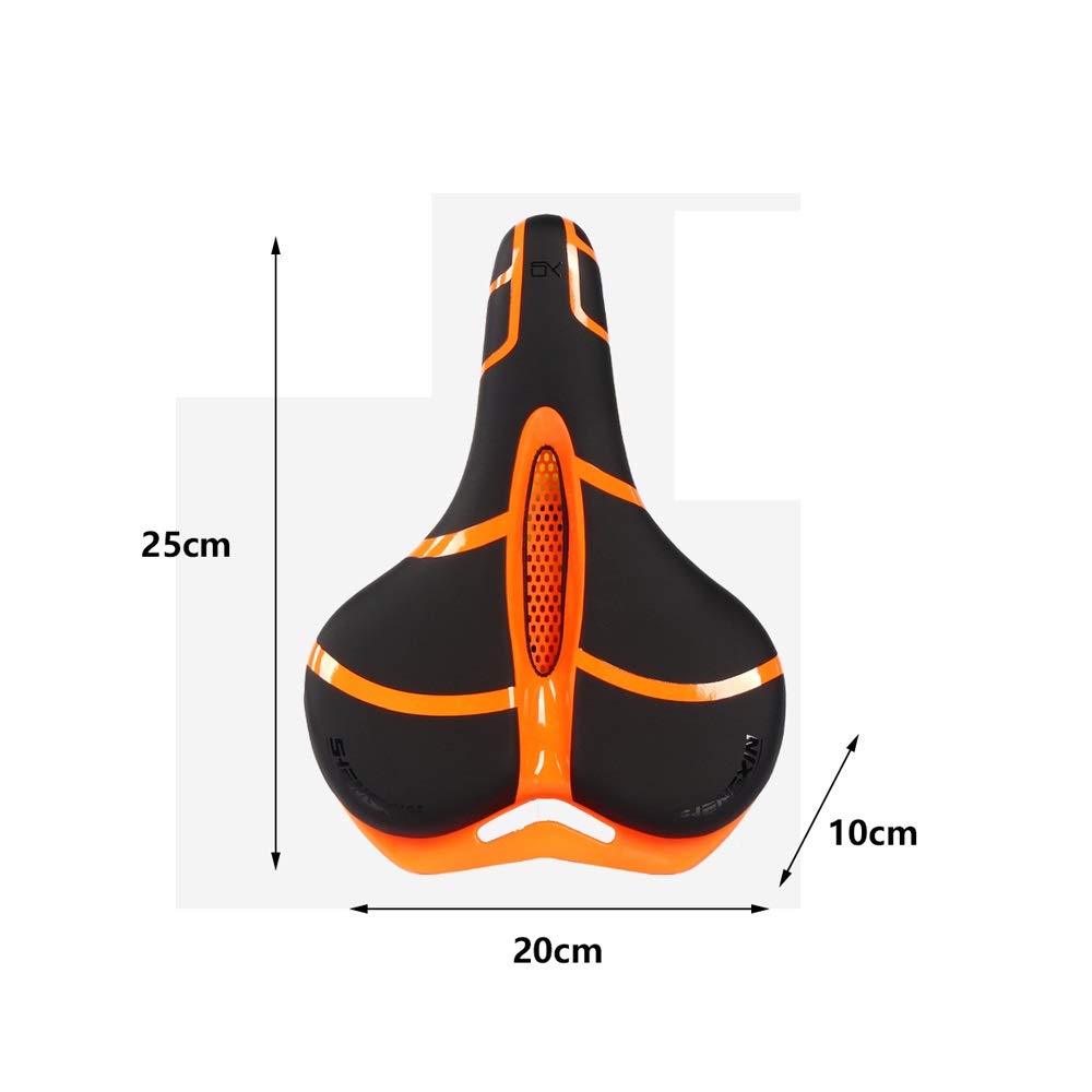 Premium Gel Bike Seat Cushion - Shockproof, Extra Comfort & Wide Design for Big Bum - Perfect for MTB, Mountain Bike, Folding Bike, Road Bike & Exercise Bikes - Ideal for Long Rides, Commuting & Indoor Cycling Workouts