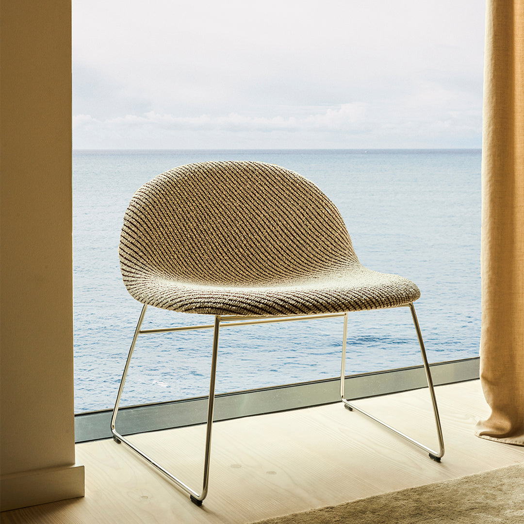 Gubi 3D Lounge Chair - Modern Fully Upholstered Armchair with Sledge Base - Perfect for Living Room, Office & Lounge Areas