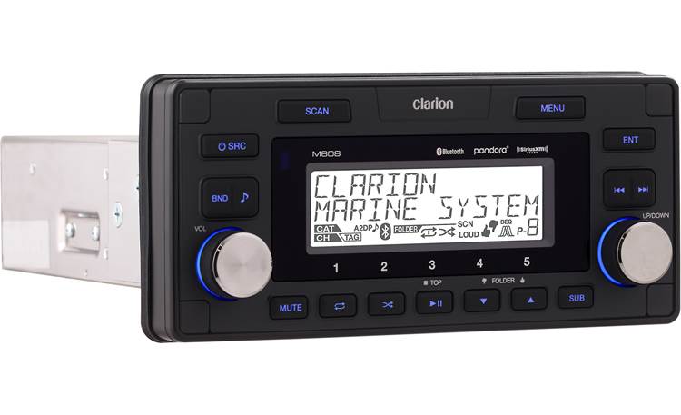 Clarion M608 Marine Bluetooth Waterproof 4-Zone Digital Media Receiver - Single DIN Chassis for Boats, Yachts & Watercraft - Perfect for Marine Audio Systems & Outdoor Entertainment