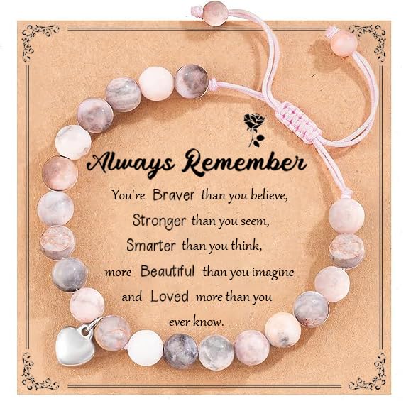 AYACON Inspirational Gifts for Women - Natural Amethyst Healing Bracelet for Women, Men & Teens | Unique Birthday, Christmas, Get Well Soon Gift Idea | Spiritual Jewelry for Stress Relief & Positive Energy