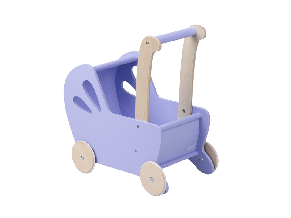 Light Purple Doll Stroller Pram - Essential Baby Doll Accessory for Pretend Play & Role Play Fun