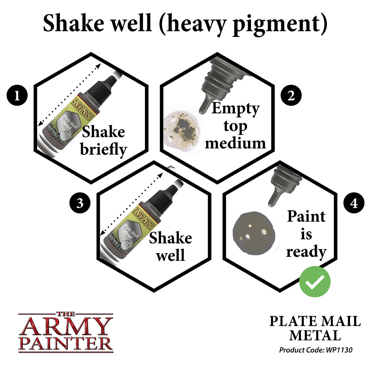 Warpaints Metallics: Plate Mail Metal Paint for Miniatures & Models - Perfect for Warhammer, D&D, and Tabletop Gaming