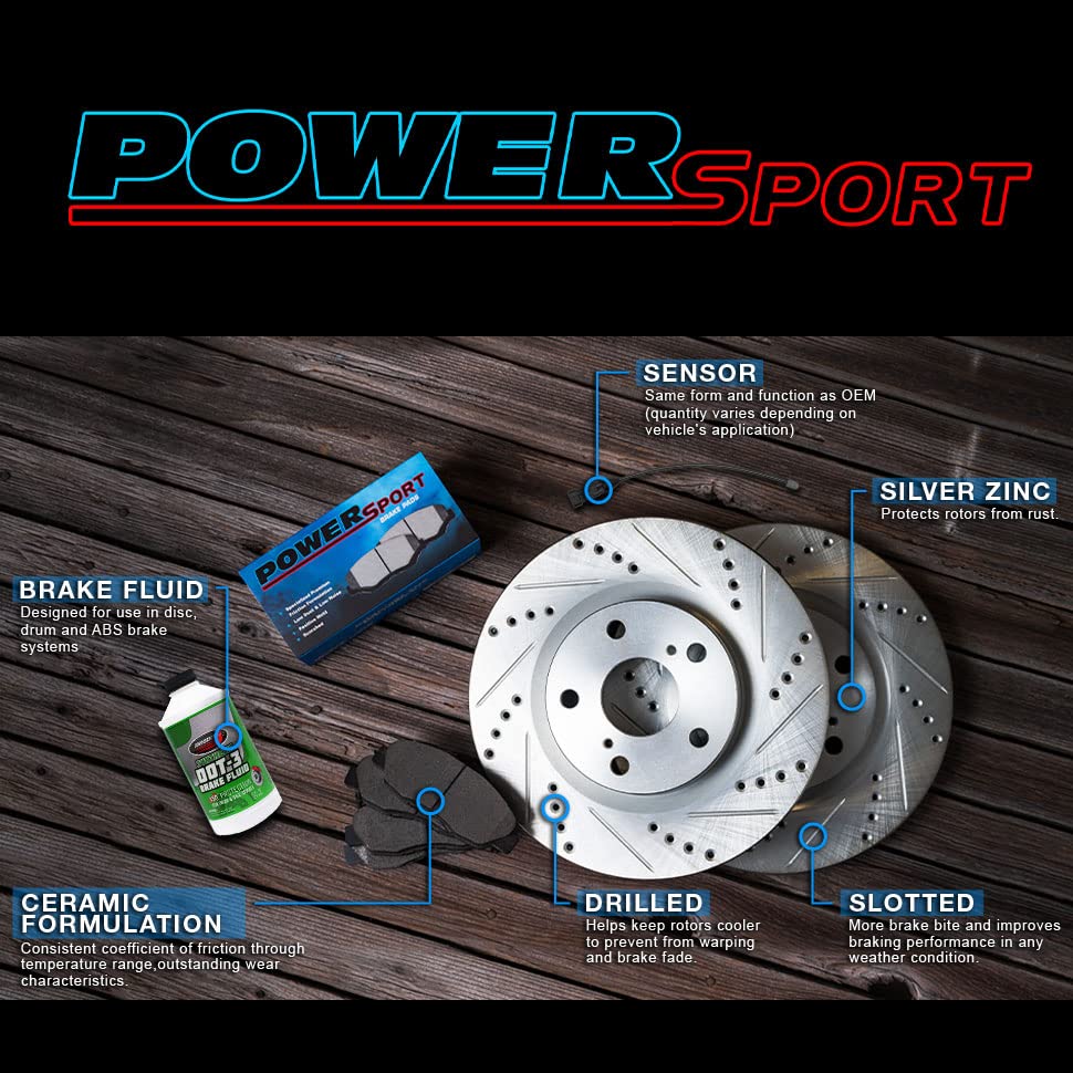 High-Performance Power Sport Front Brake Kit - Ceramic Brake Pads & Rotors with Sensor Wire (BLC1.35044.62) | Perfect for Motorcycles, ATVs & Off-Road Vehicles