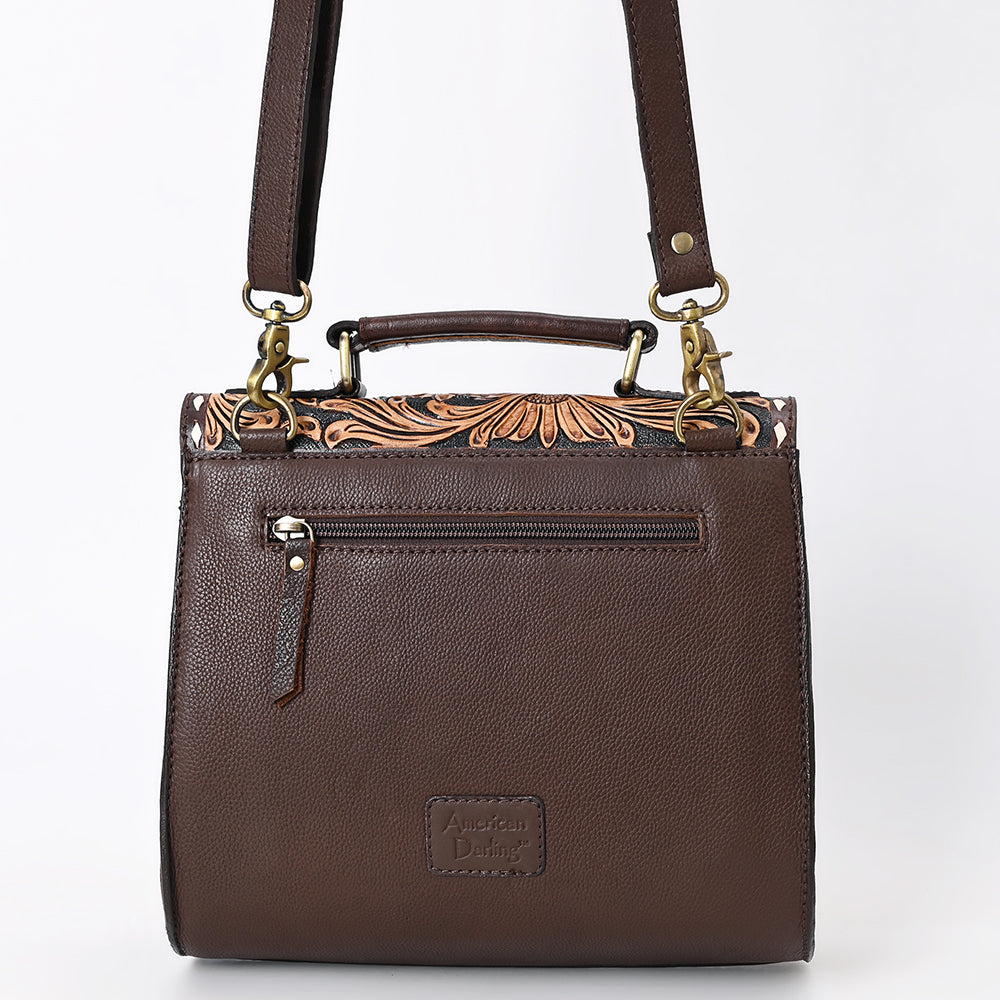 American Darling Adbga528 Genuine Leather Women's Western Handbag - Hand Tooled Briefcase Purse for Cowgirl Style, Rodeo Events & Country Fashion Accessories