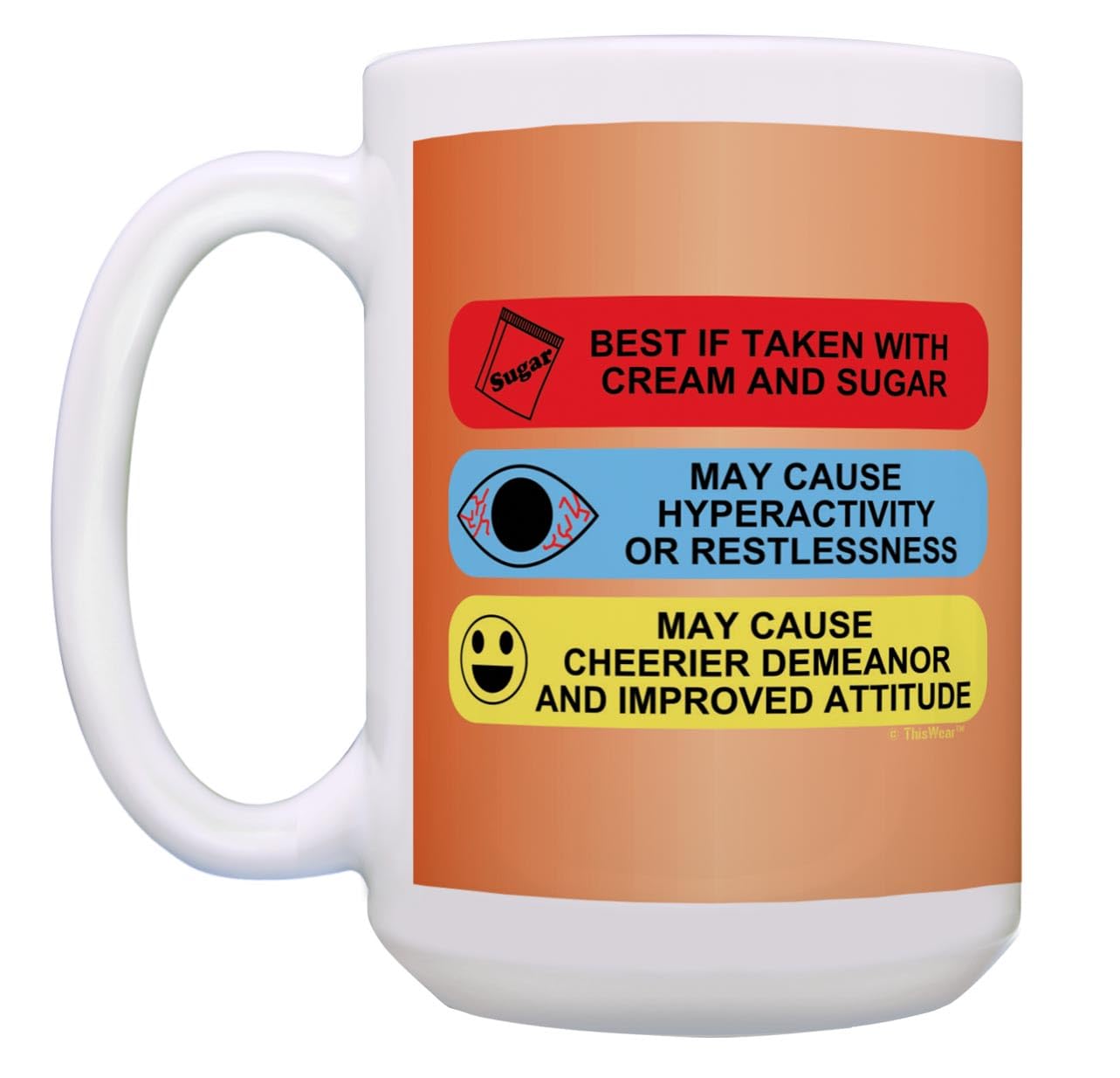 Funny RX Prescription Coffee Mug - 15oz Ceramic Coffee Cup with Handle | Humorous Doctor-Themed Gift for Nurses, Medical Professionals & Coffee Lovers | Perfect for Office, Hospital Break Room & Home Use