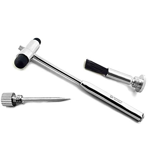 Professional Medical Reflex Hammer - Neurological Diagnostic Tool with Rubber Head & Pin Brush | Surgical Taylor Percussion Instrument for Doctors & Neurologists | Perfect for Clinical Exams & Home Health Checks