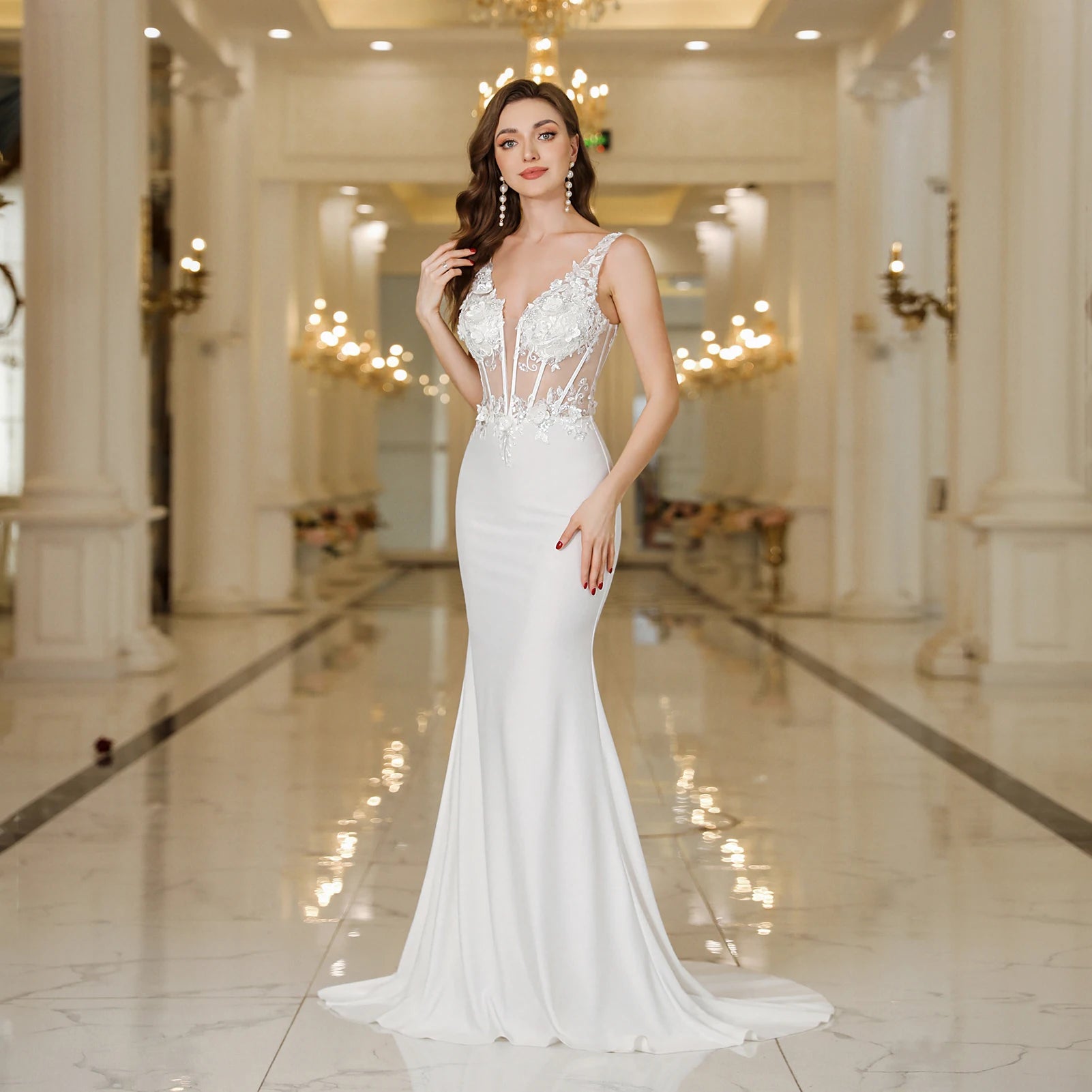 Elegant Navy Blue A-Line Evening Dress with Beaded Appliques & Spaghetti Straps - Perfect for Prom, Wedding Guest & Formal Events