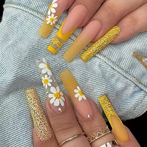 Yellow Gradient Flower Rhinestone