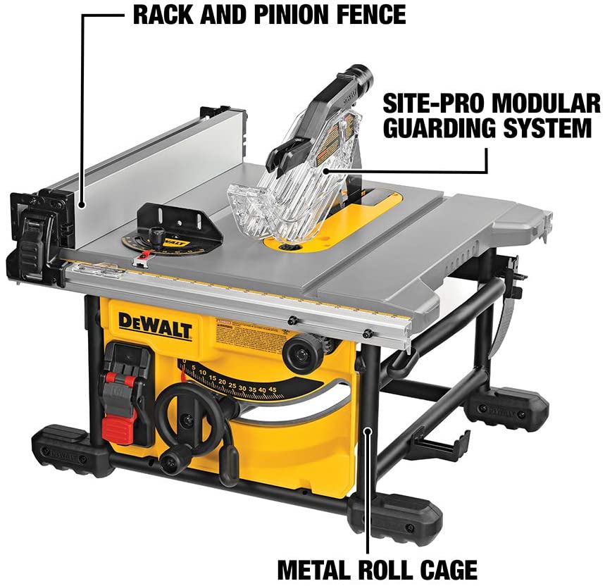 DEWALT DWE7485 8-1/4 Inch Compact Jobsite Table Saw - Refurbished with DEWALT Warranty | Portable & Lightweight for Woodworking, DIY Projects, and Construction Sites