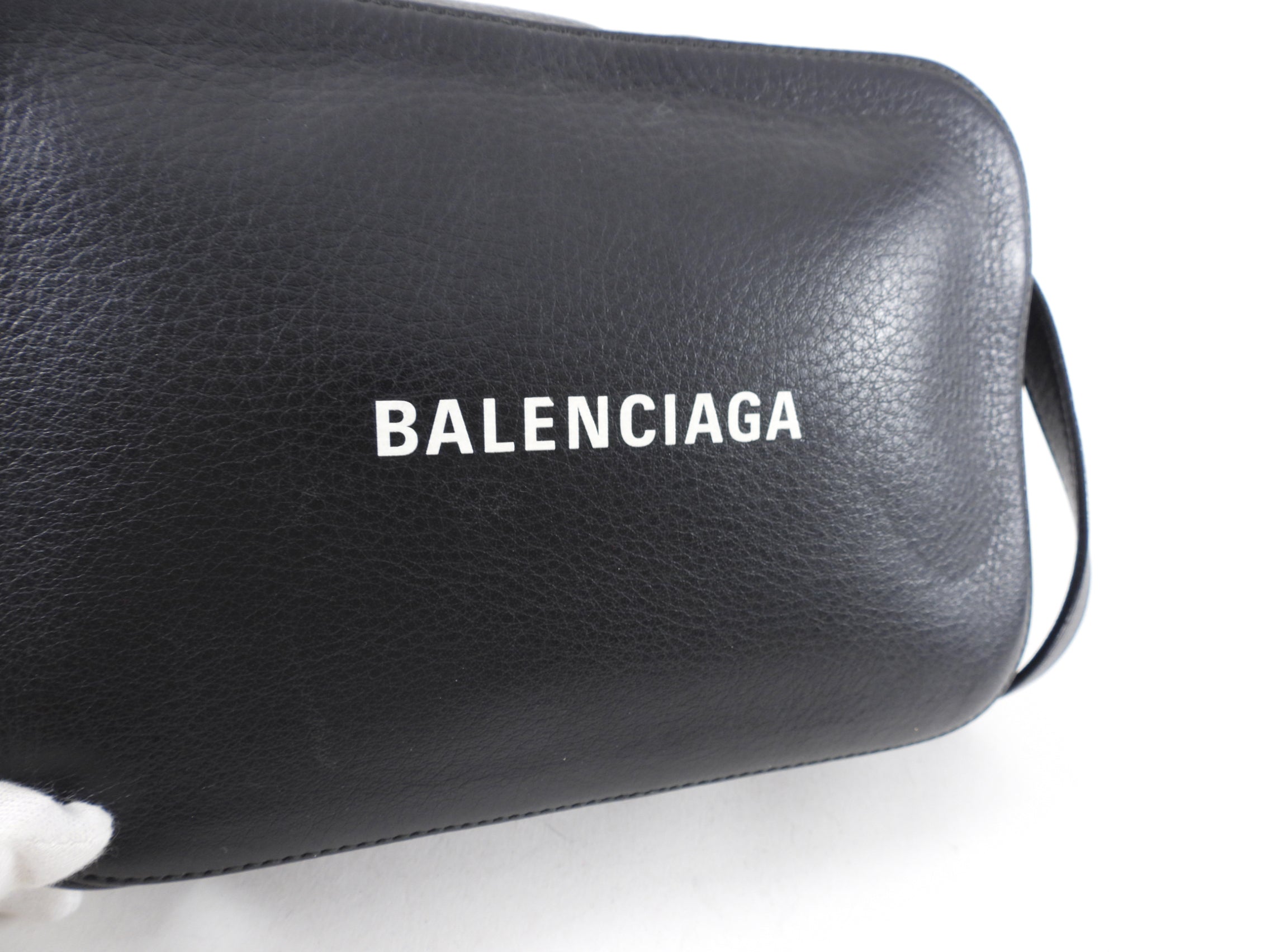Balenciaga Black Leather Medium Everyday Camera Bag for Women - Stylish Crossbody Bag for Travel, Work & Daily Use