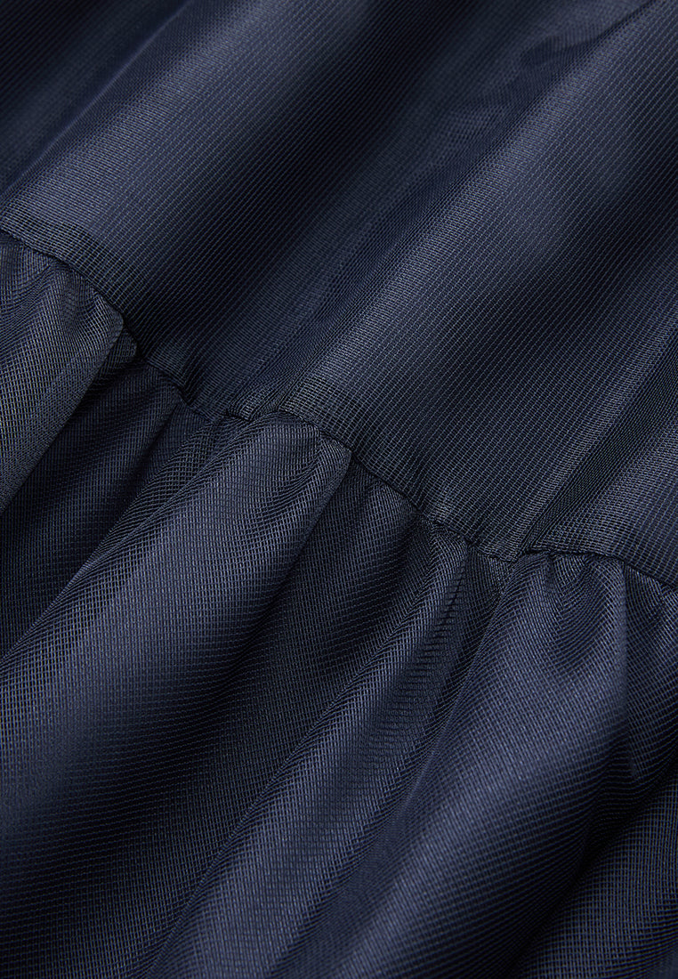 Stretchy Elastic Waistband Layered Maxi Mesh Skirt for Women - Blue Flowy Summer Dress for Beach, Party & Casual Wear