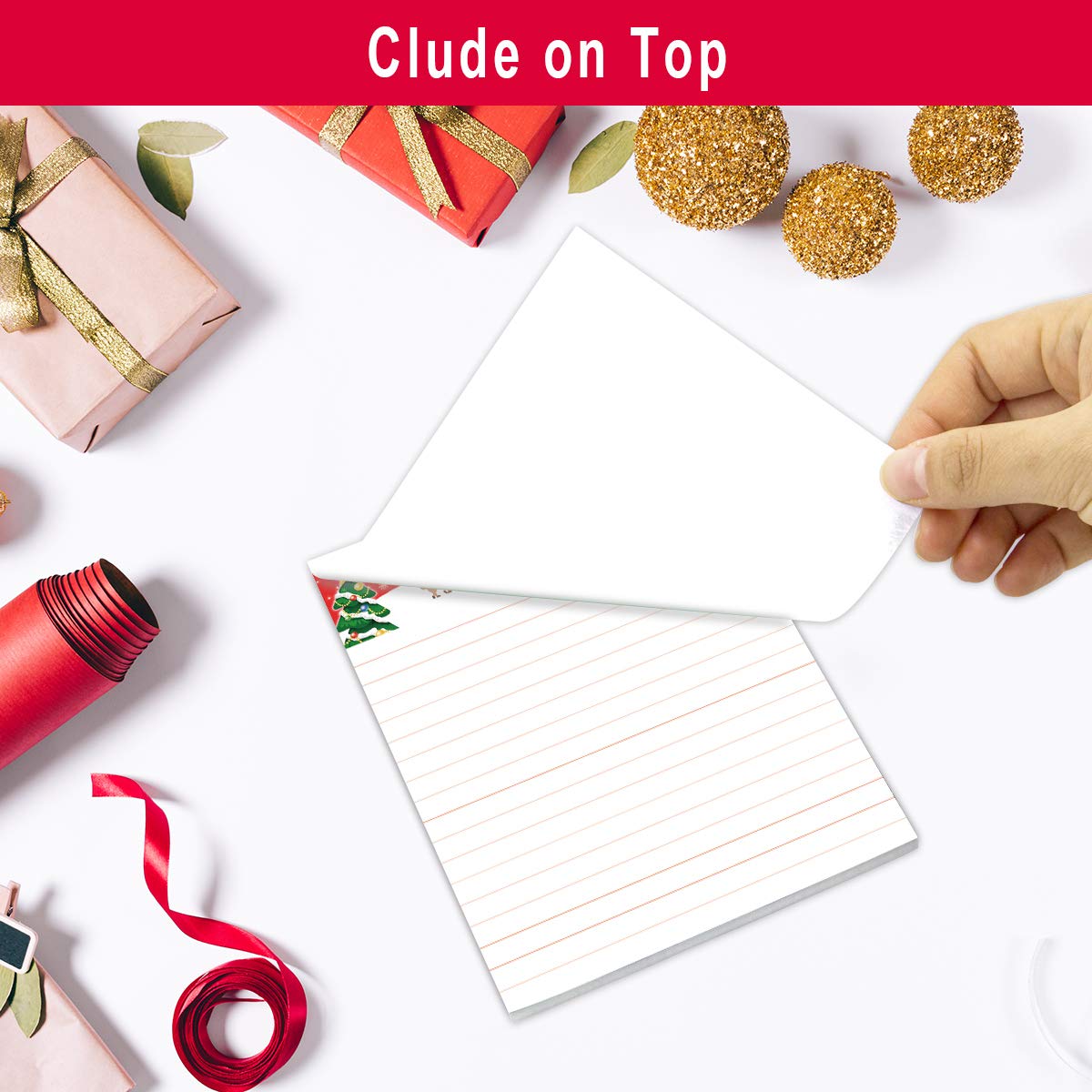 Festive Christmas Notepads - 50-Pack Holiday Writing Pads for Home, School & Office - Cute Xmas Stationery for Gift Lists, Shopping Notes & Holiday Planning