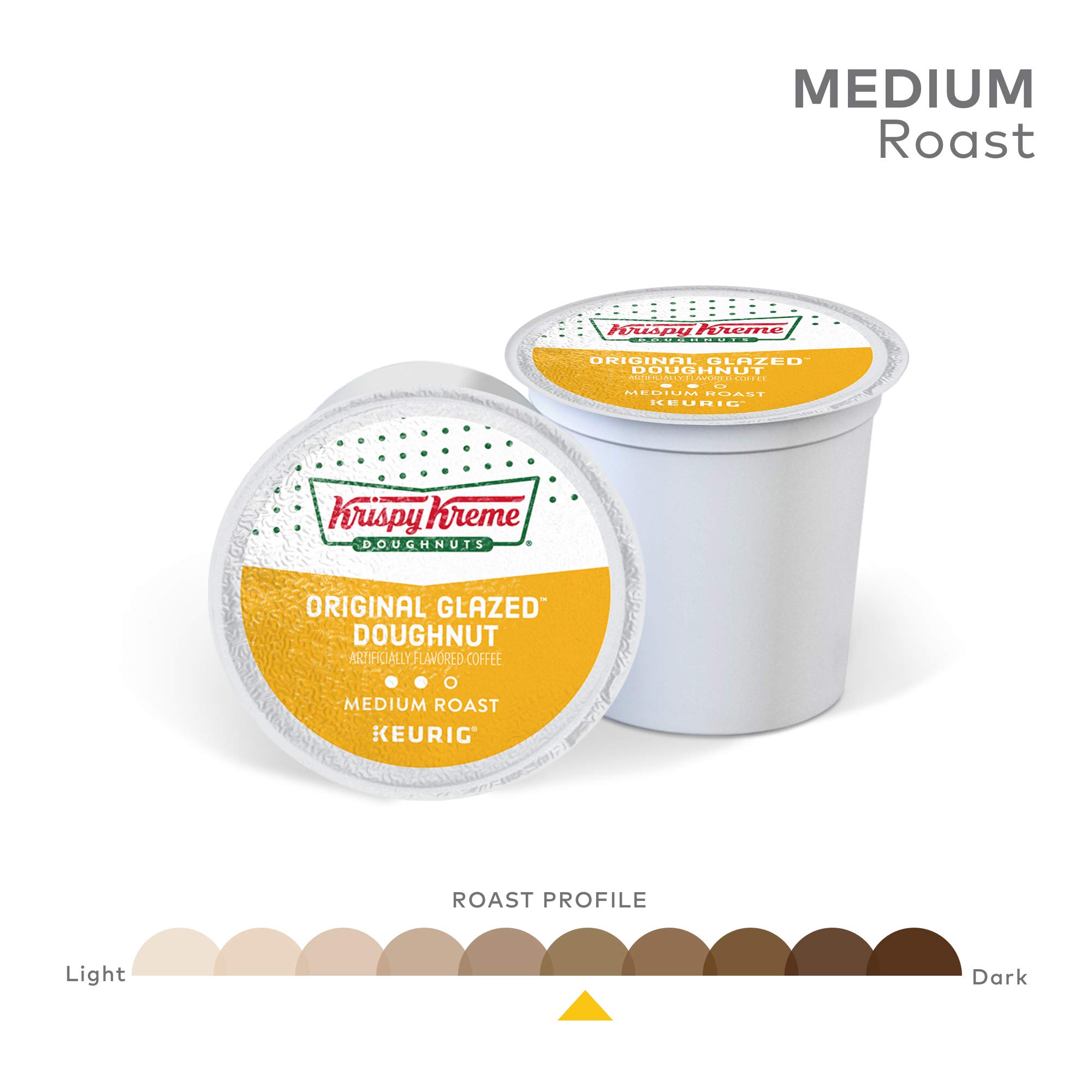 Krispy Kreme Original Glazed Doughnut Flavored Medium Roast Coffee Pods - 72 Count Keurig K-Cup Compatible | Perfect for Breakfast, Office Break & Coffee Lovers