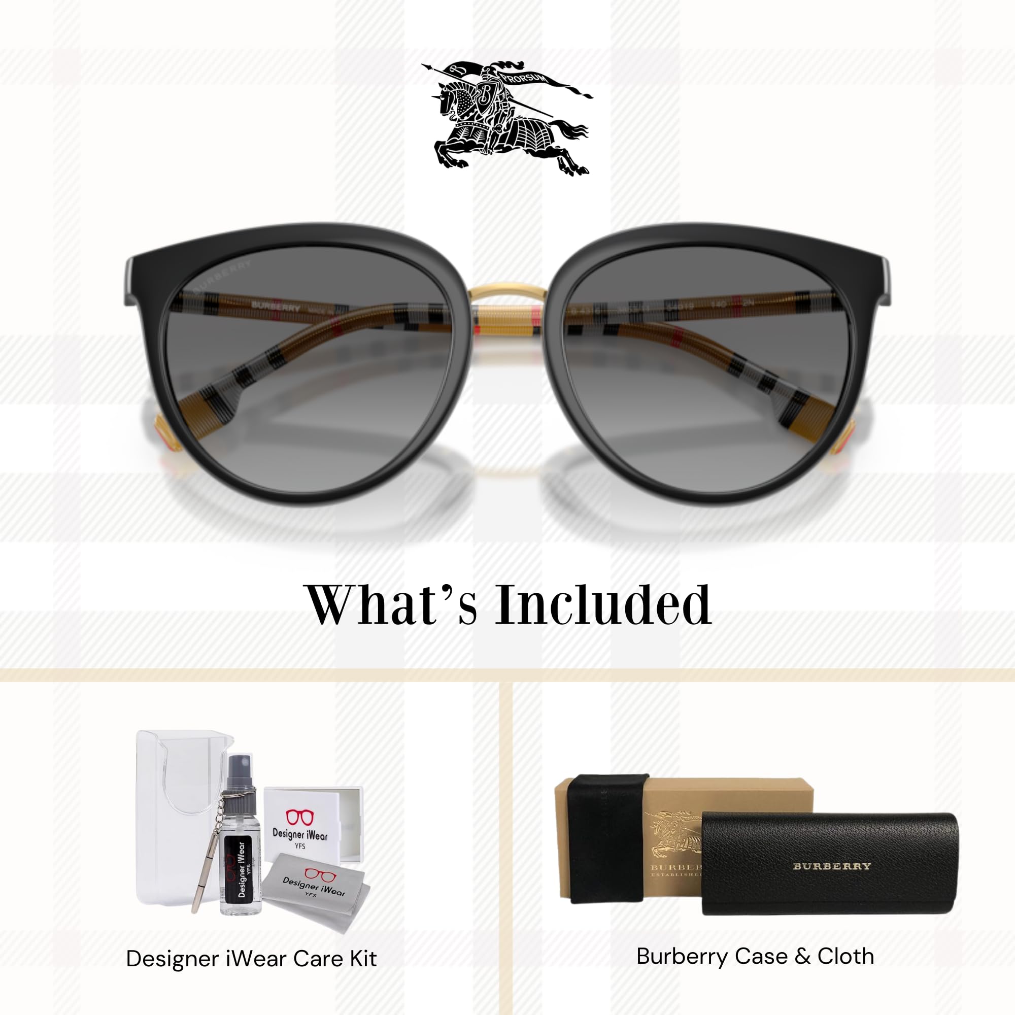 BURBERRY Willow BE4316 Gradient Round Sunglasses for Women - Luxury Designer Sunglasses with UV Protection | Perfect for Outdoor Activities, Beach Vacations & Fashion Accessories