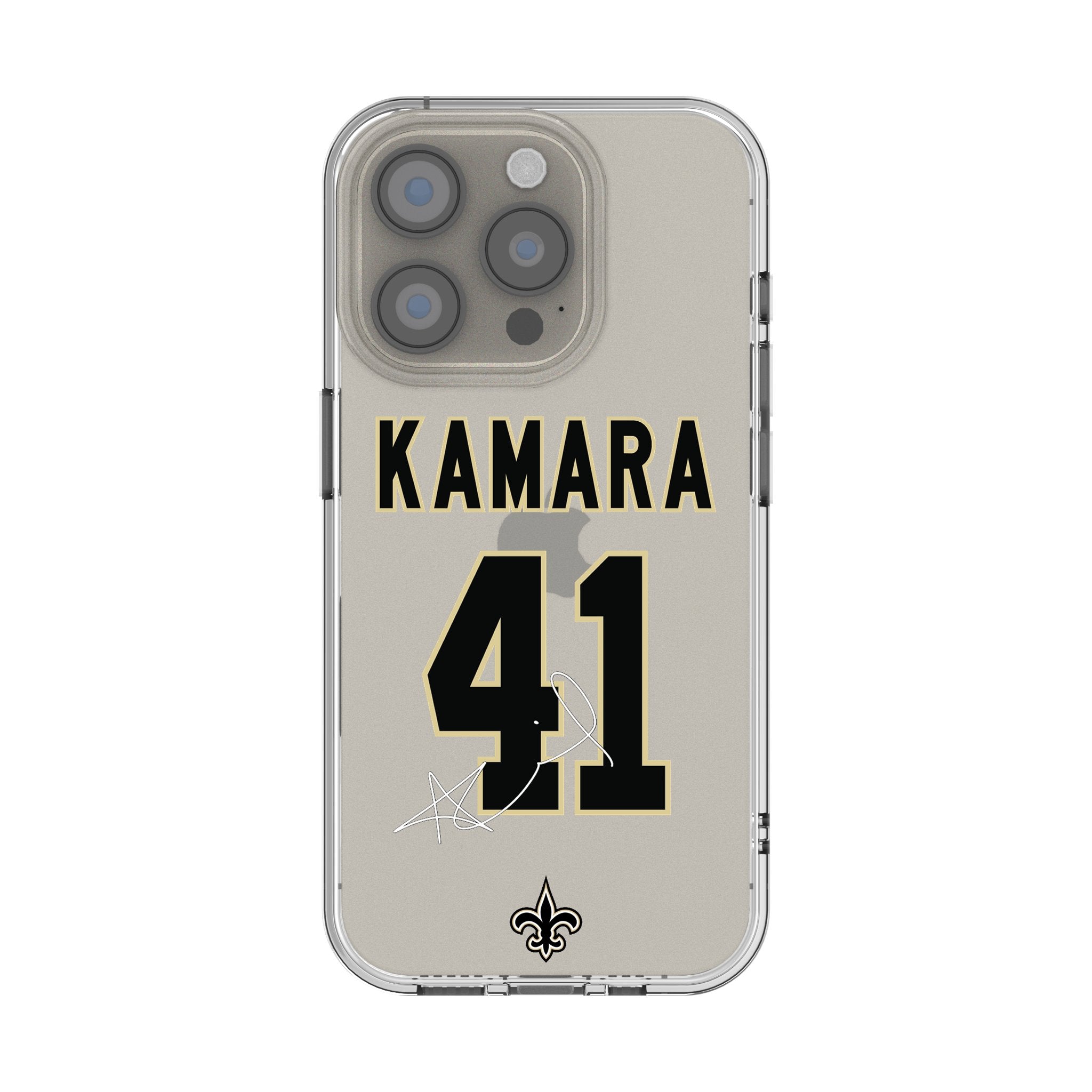 Alvin Kamara New Orleans Saints iPhone 41 Game Tactical Clear Phone Case - Perfect for Football Fans & Game Day Protection