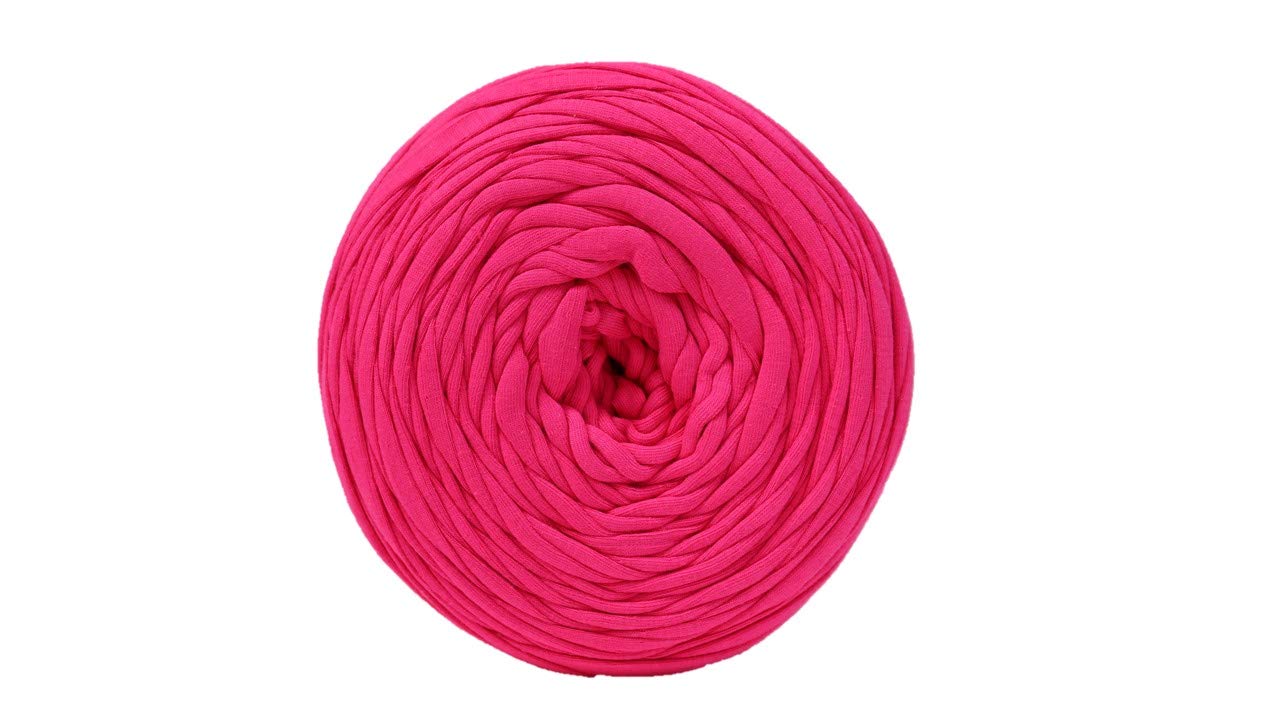 Recycled T-Shirt Yarn 130 Yards (1.5 lb) - Eco-Friendly Fabric Yarn for Crocheting, Knitting & DIY Crafts - Soft Fuchsia Yarn for Rugs, Baskets & Home Decor Projects