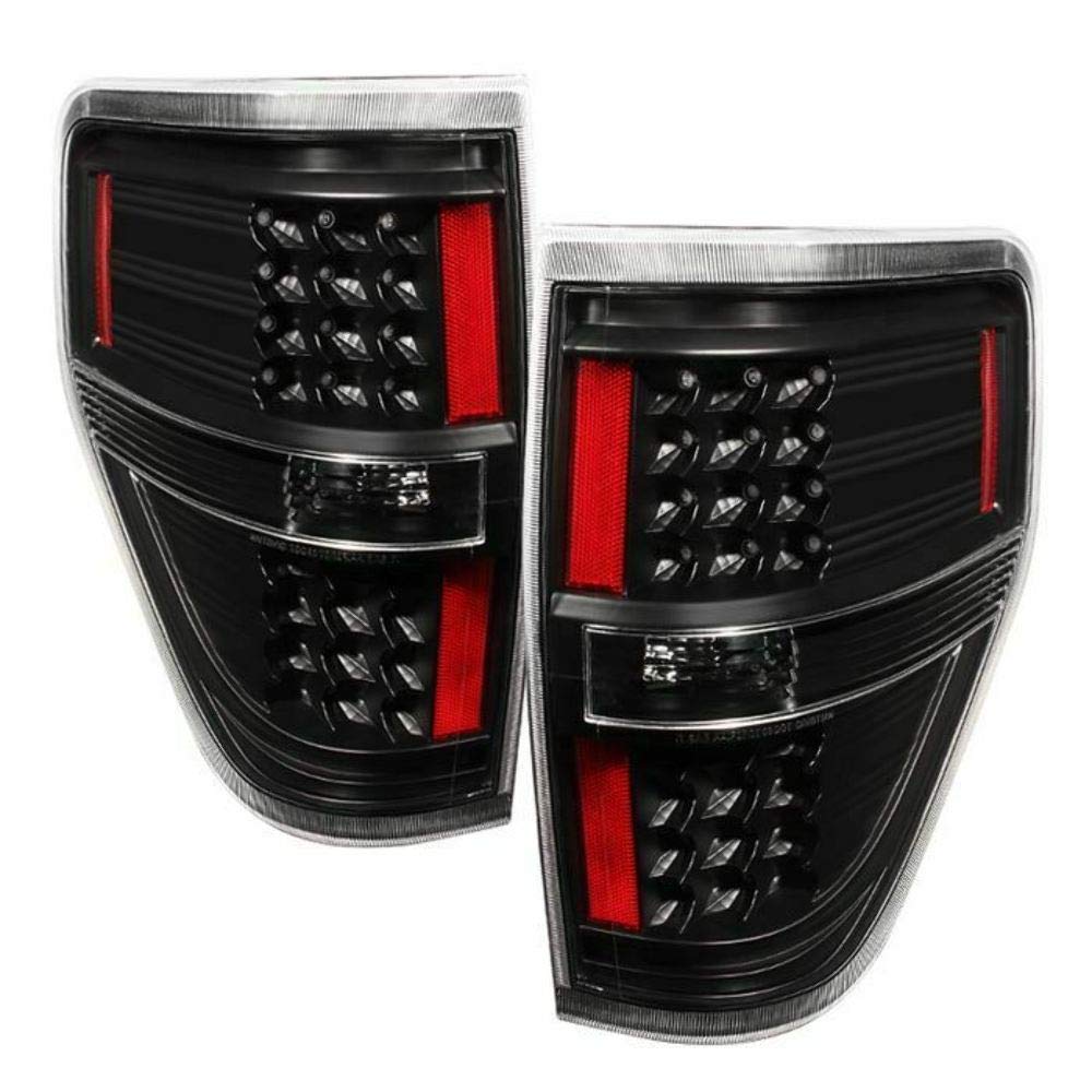 xTune Auto 9025624 LED Tail Lights - Black/Clear Smoke Lens - High Visibility Brake Lights for Trucks, SUVs & Cars - Easy Installation & Durable Design