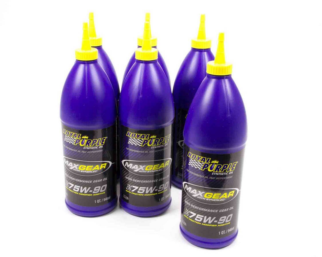 Royal Purple 06300 75W-90 Max Gear Oil - 6 Quart (1 Pack) - High Performance Synthetic Gear Lube for Trucks, SUVs & Off-Road Vehicles - Extreme Pressure Protection & Smooth Shifting