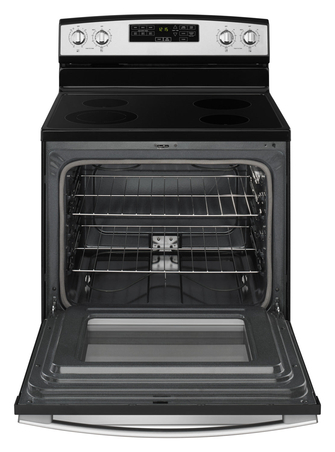 Amana 30-Inch Stainless Steel Freestanding Electric Range - 4.8 Cu. Ft. Capacity, 5 Burners, Self-Cleaning Oven (Model YAER6603SFS) - Perfect for Home Kitchens & Small Restaurants