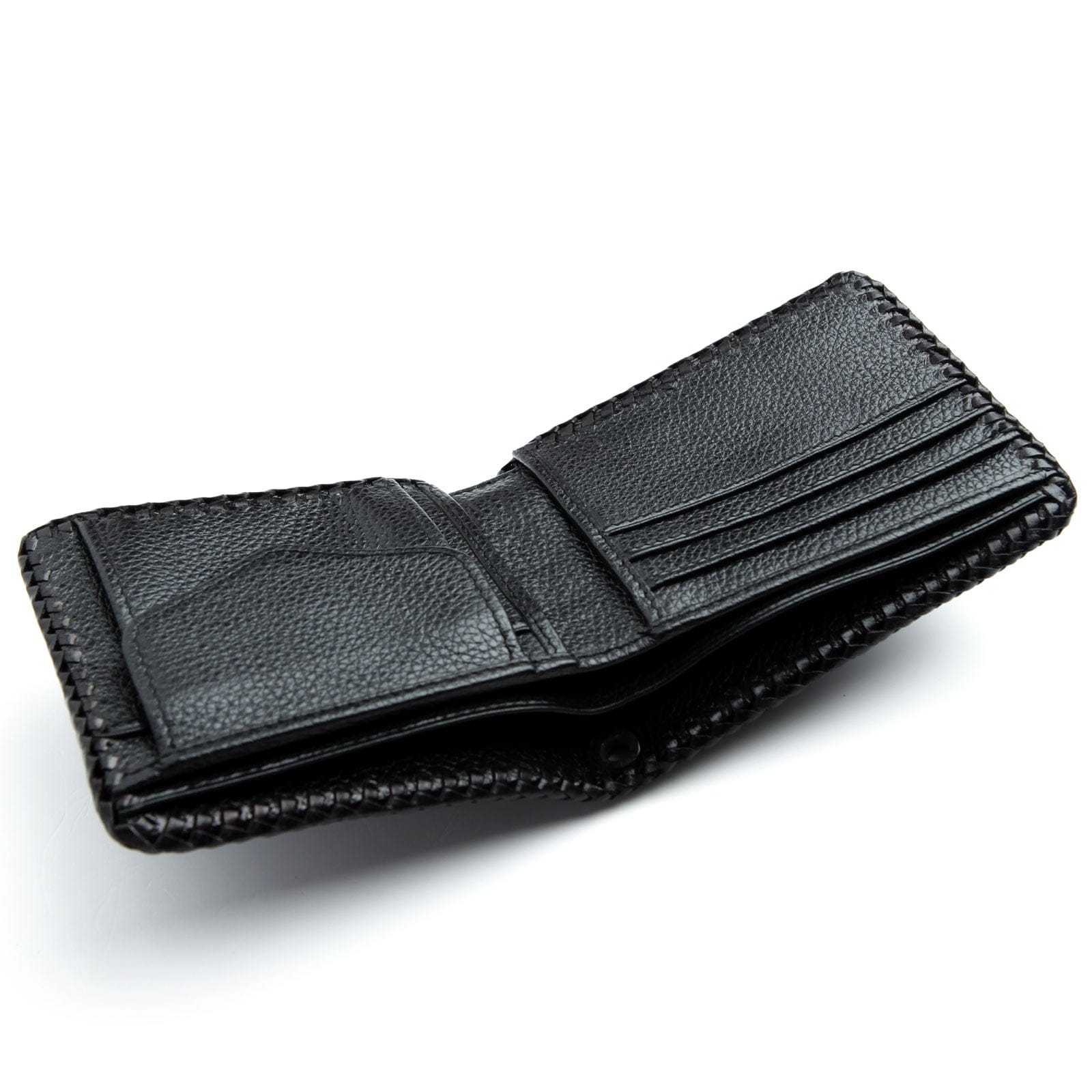 Genuine Leather Bifold Biker Wallet for Men - Cross Black Stylish & Durable RFID Blocking - Perfect for Motorcycle Riders, Travel & Everyday Use