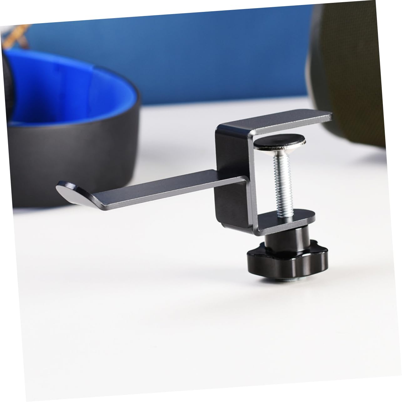 Premium Metal Headphone Stand with Screw Clip - Adjustable Headset Holder for Desk, Gaming & Office Accessories - Durable Earphone Bracket for Home & Studio Use