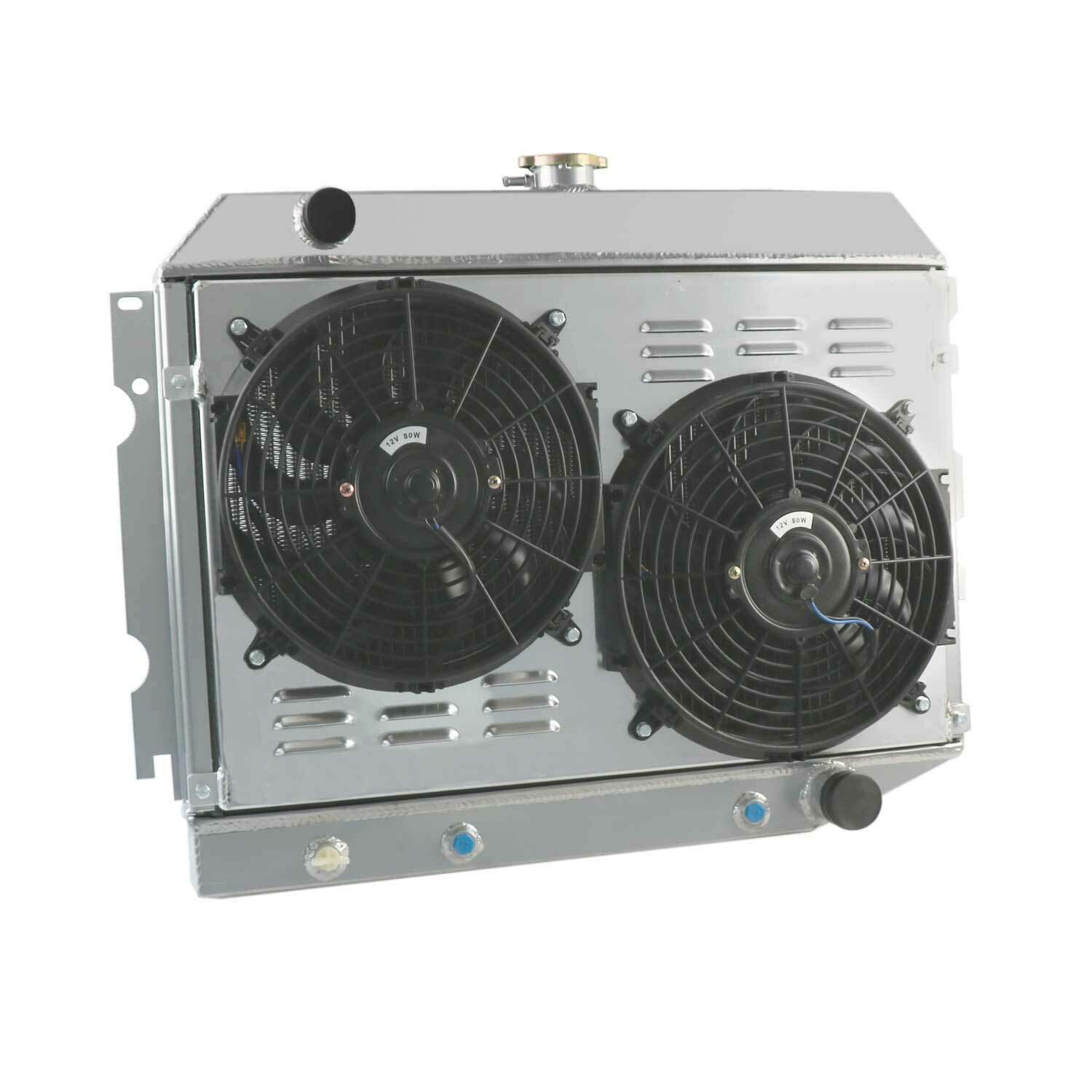 AlloyWorks 3-Row Aluminum Radiator with Fan Shroud for 1968-1974 Dodge Challenger (Fits 1969, 1970, 1971 Models) - High-Performance Cooling Upgrade for Classic Muscle Car Restoration & Hot Rod Projects