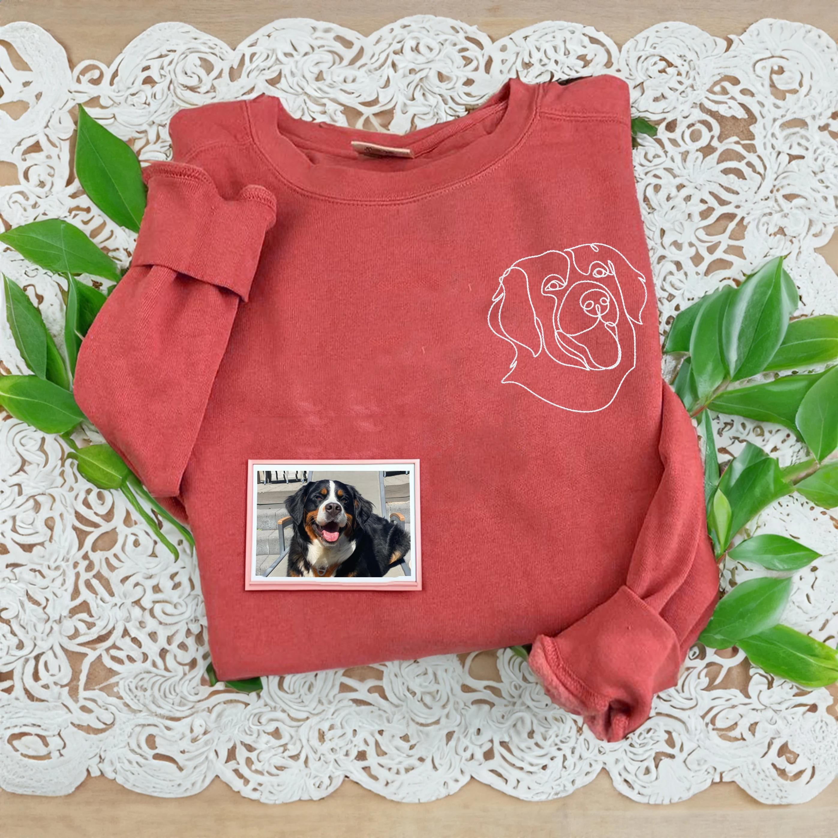 Custom Embroidered Cat Sweatshirt - Comfort Colors® Pullover with Photo Design - Cozy Graphic Hoodie for Cat Lovers - Perfect for Casual Wear & Gifts