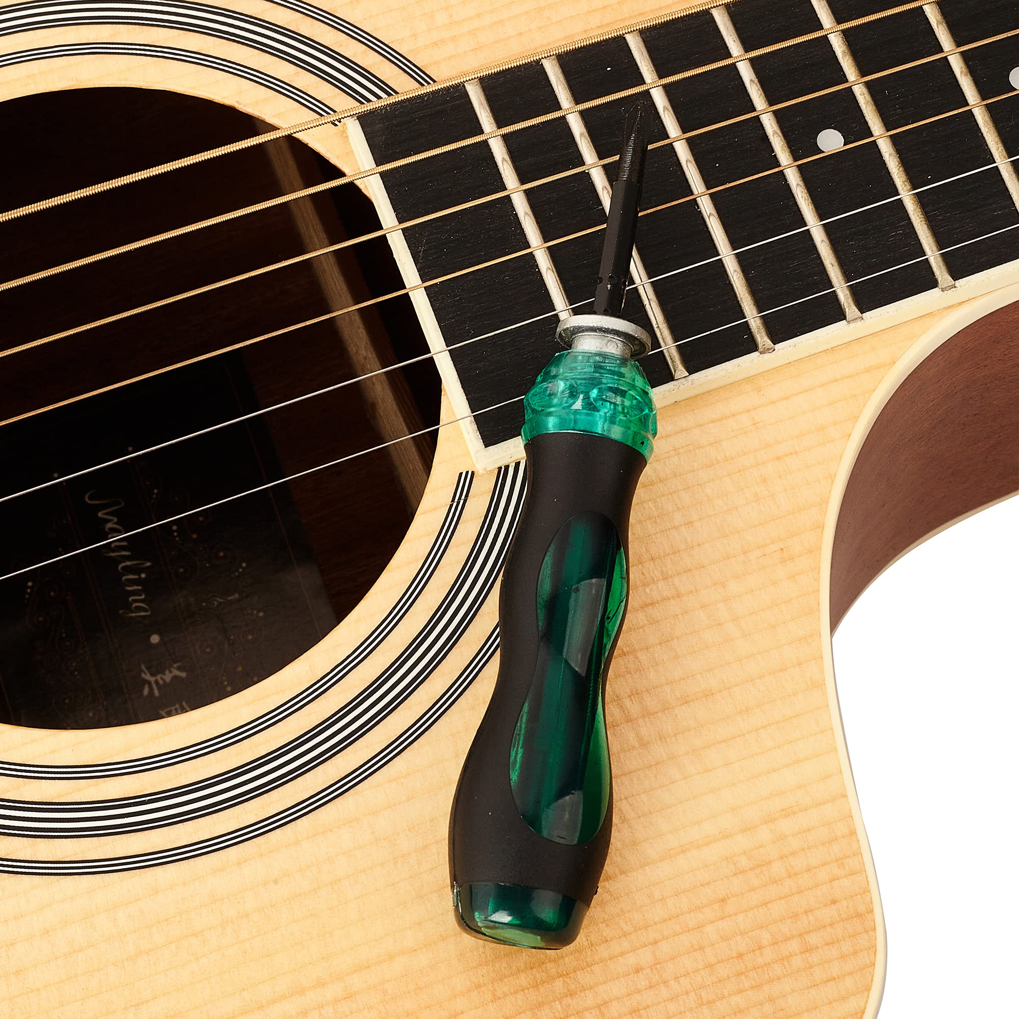 MIECOO 19PCS Professional Guitar Repair Tool Kit - Includes 8 Inch Fret Leveling Beam, 9 Understring Radius Gauge, Fret Crowning File, String Action Ruler, Fretboard Guard, Screwdriver & Sandpapers | Perfect for Guitar Maintenance, Setup & DIY Repairs at Home or Studio