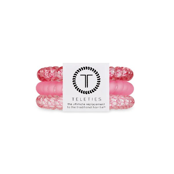 Teleties Small Hair Ties - 3 Pack No Damage Hair Elastics for Women & Girls | Perfect for Ponytails, Braids & Everyday Hairstyles