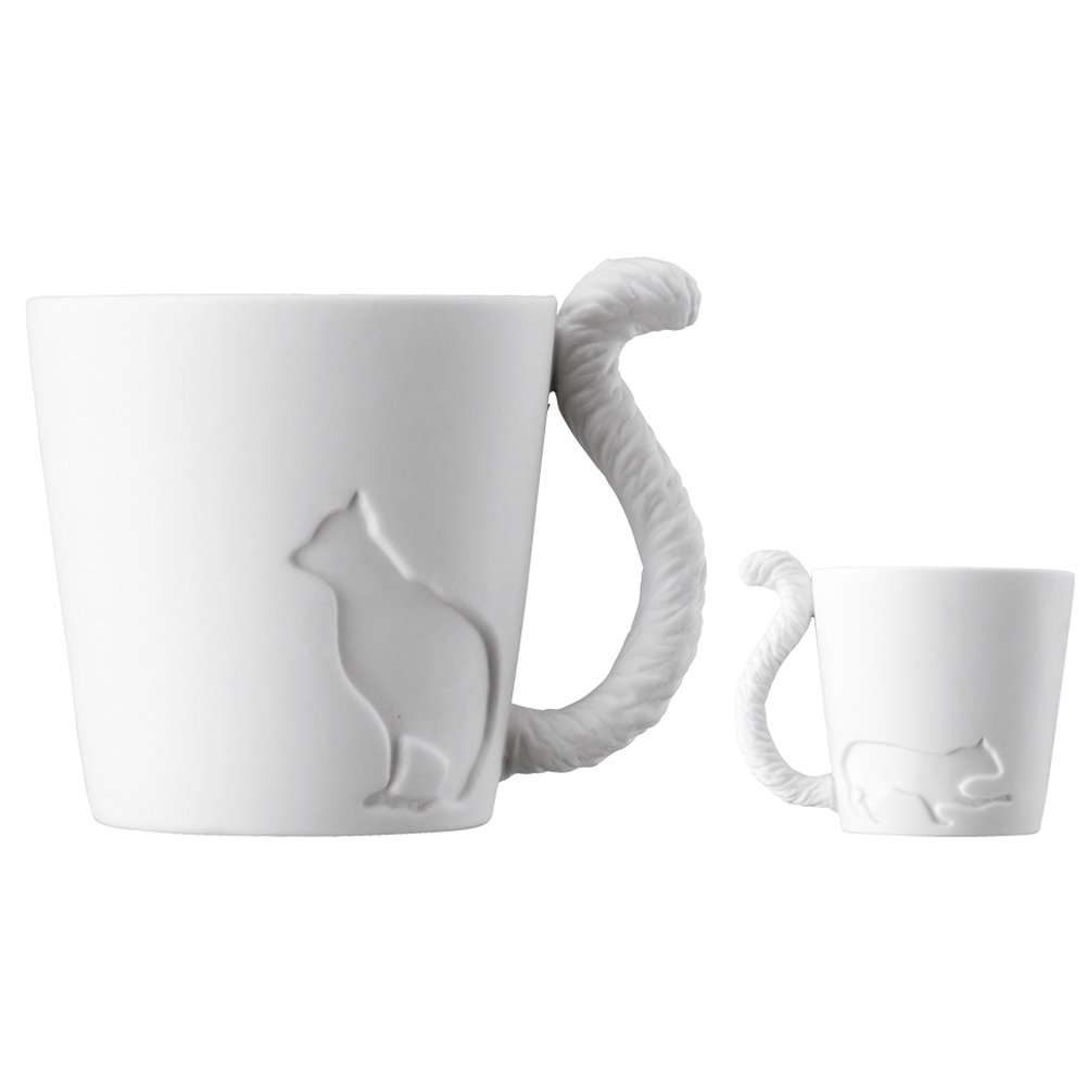 KINTO MUGTAIL Cat Mug - 12oz Ceramic Coffee Cup with Cute Cat Design, Dishwasher Safe - Perfect for Tea, Coffee & Hot Chocolate at Home or Office