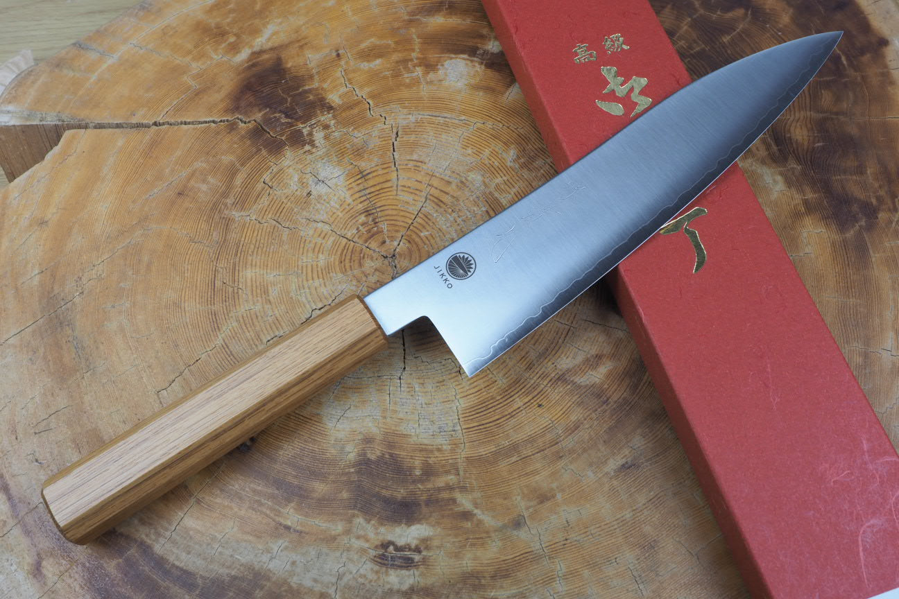 Premium Sakai Jikko Loco Wa Gyuto Chef Knife - VG10 Stainless Steel Core with Japanese Oak Handle - 8.3