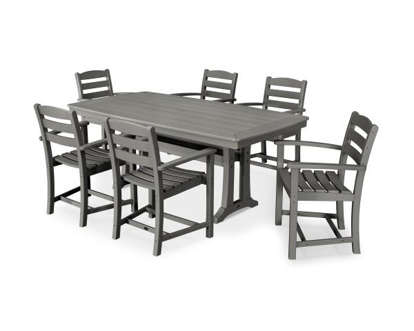 Polywood 7-Piece La Casa Arm Chair Dining Set – Outdoor Patio Furniture for Backyard, Garden, and Poolside Dining