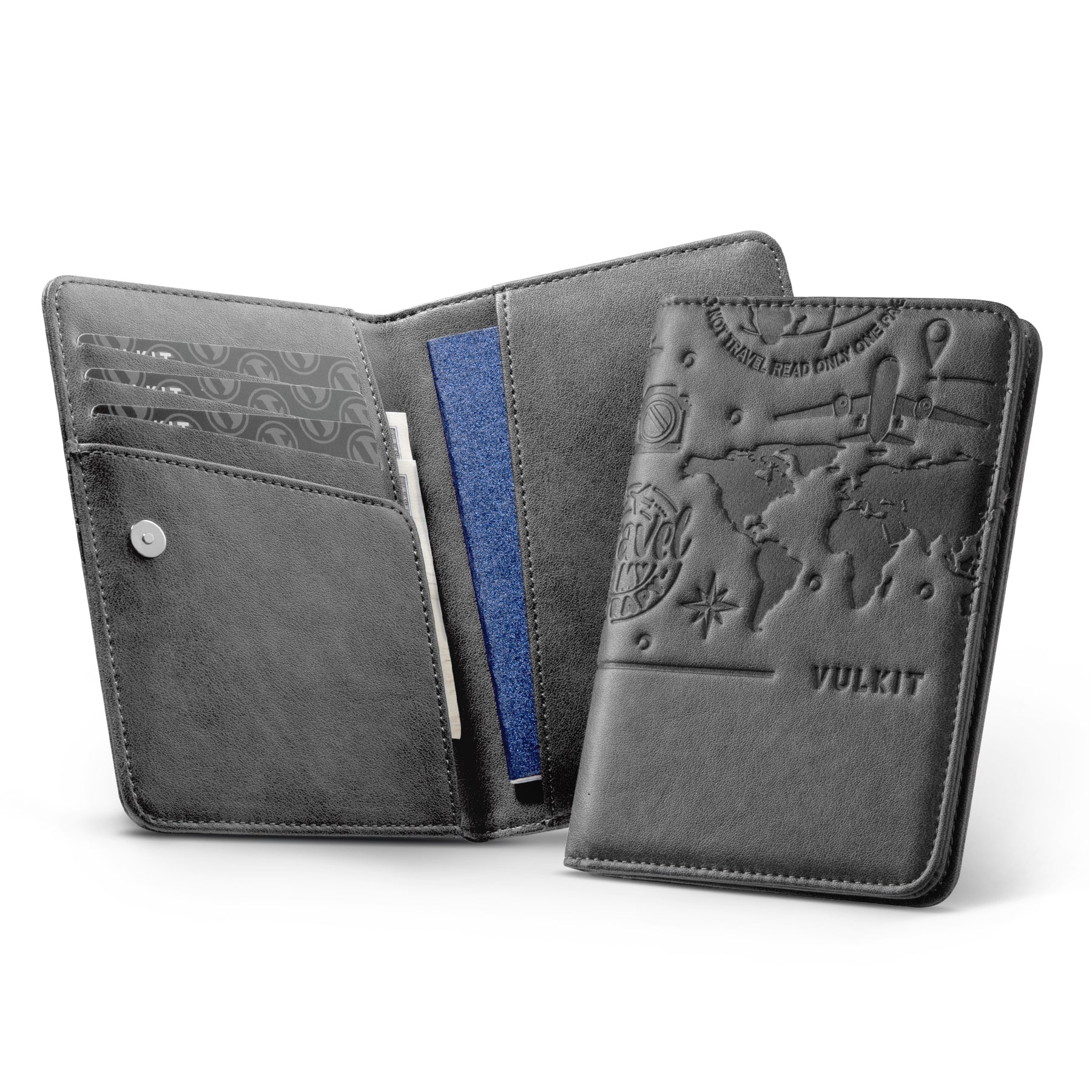 Premium VPW102 RFID Blocking Passport Holder with Secure Magnetic Closure - Travel Organizer for Men & Women - Perfect for Airports, Vacations & Business Trips