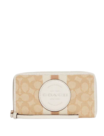 Coach Dempsey Large Phone Wallet - Signature Jacquard with Stripe & Patch - Perfect for Everyday Use, Travel & Gift Giving