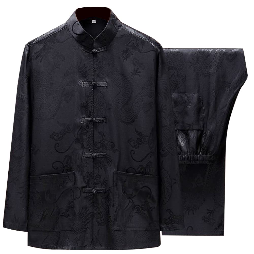 Traditional Chinese Tang Suit for Men - Kung Fu Uniform Shirt & Pants Set - Hanfu Tai Chi Clothing for Martial Arts, Performance & Cultural Events