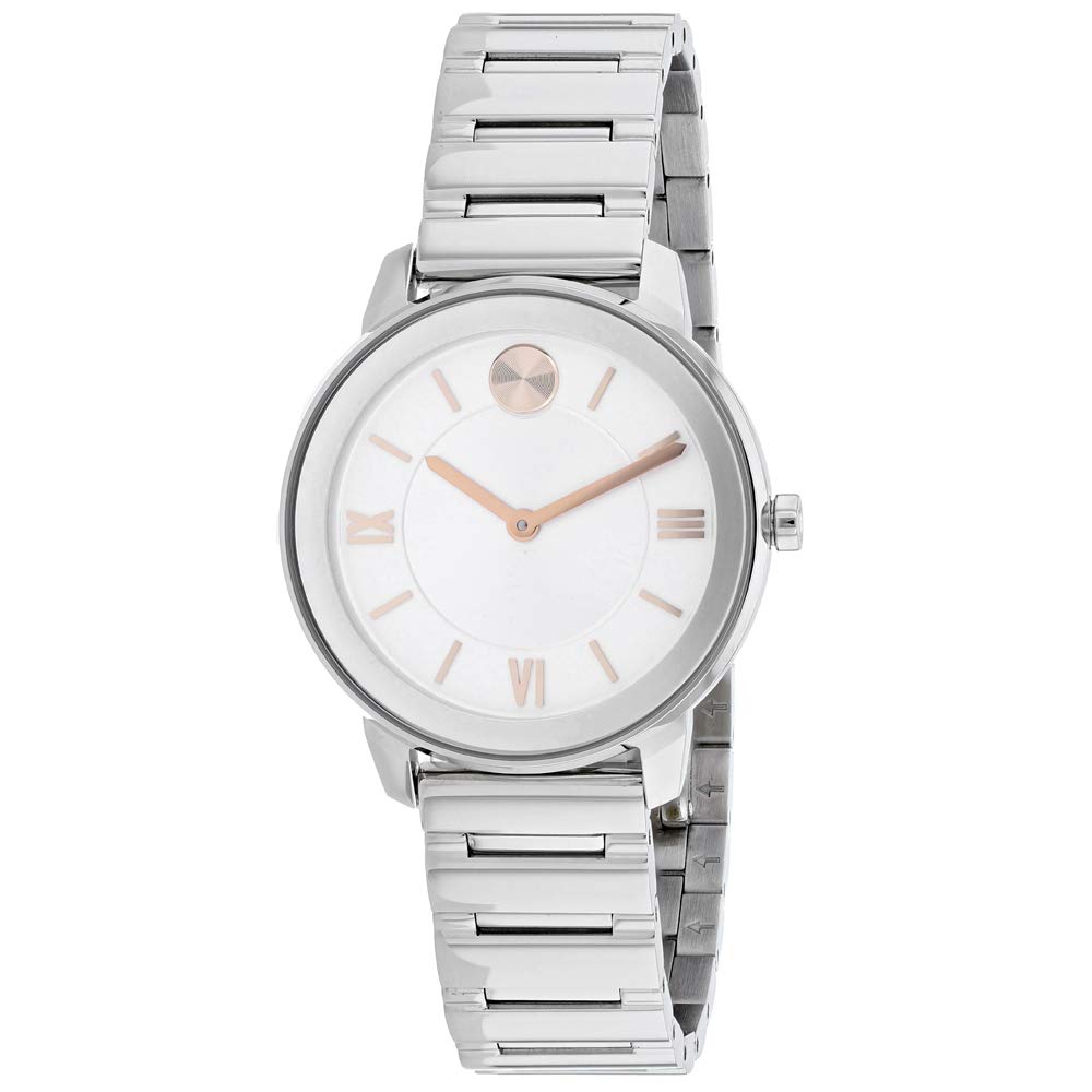 Movado Bold Silver-White Dial Ladies Watch 3600590 - Luxury Women's Wristwatch with Stainless Steel Band for Business, Party & Everyday Wear