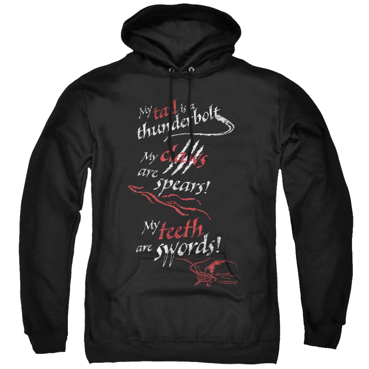Trevco The Hobbit Tail Claws Teeth Unisex Adult Pullover Hoodie | Fantasy Cosplay Costume | Perfect for Halloween, Comic Con & Lord of the Rings Themed Parties