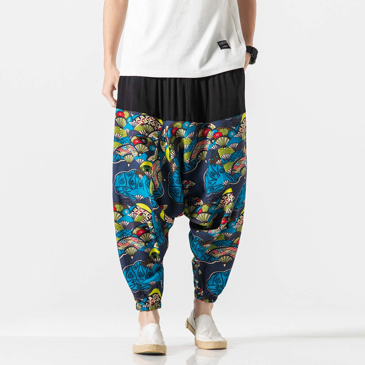 Seidarise Men's Harem Pants - Drop Crotch Lounge Pants, Plus Size Genie Joggers & Balloon Yoga Pants for Men - Perfect for Meditation, Yoga, and Casual Wear