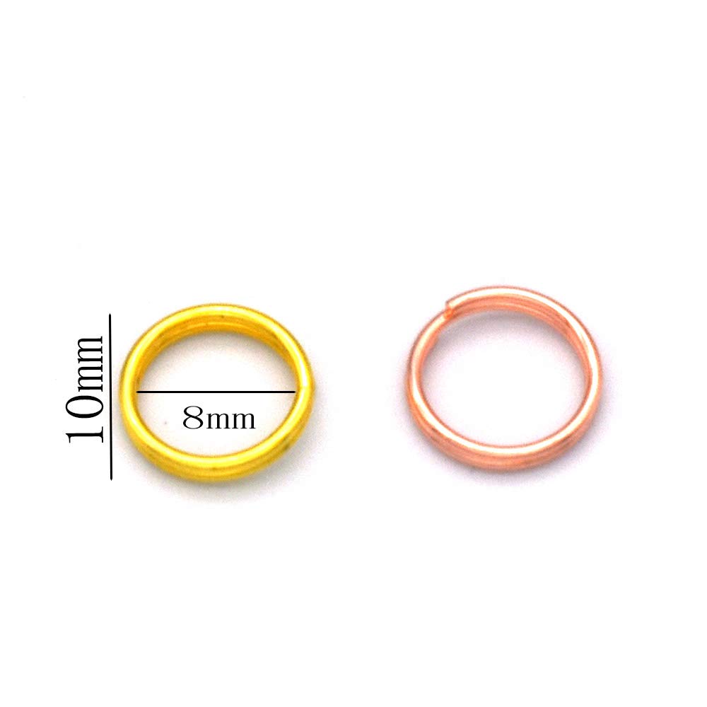 10mm Stainless Steel Key Rings 200pcs - Gold Jewelry Charms & Key Fobs for DIY Crafts