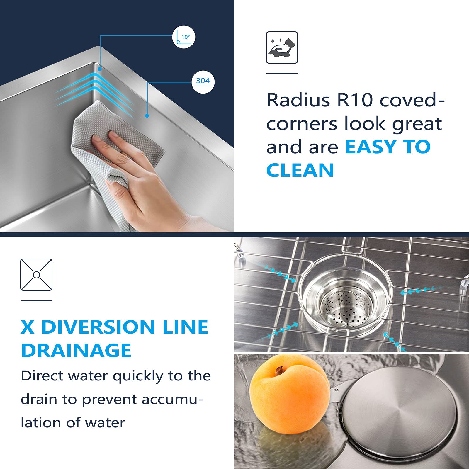 32x18 Inch Undermount Stainless Steel Kitchen Sink - 16 Gauge Single Bowl with Accessories (Sink, Grid, Drain Assembly, Cap, Towel) - Perfect for Modern Kitchens & Home Renovations