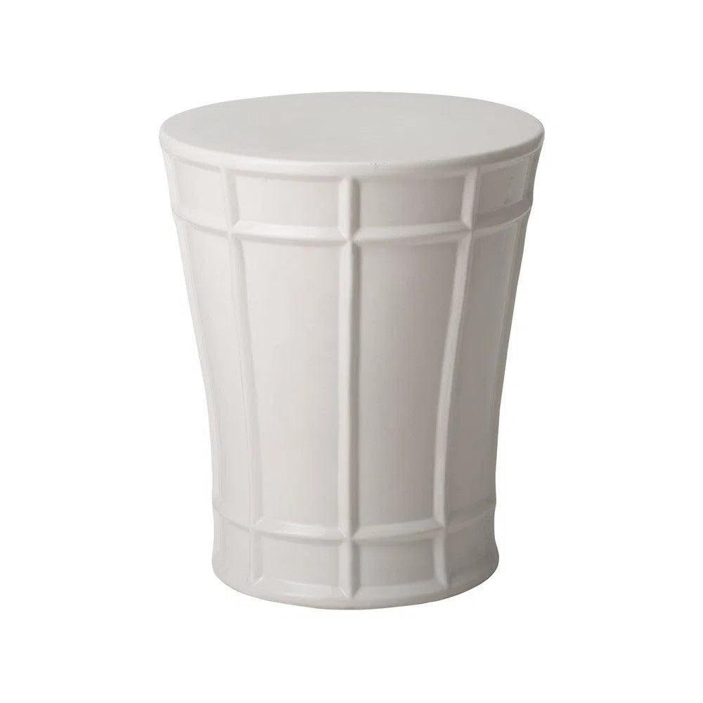 18 Inch Varro Ceramic Garden Stool - Outdoor Patio Decor, Side Table, Plant Stand for Porch, Balcony & Backyard