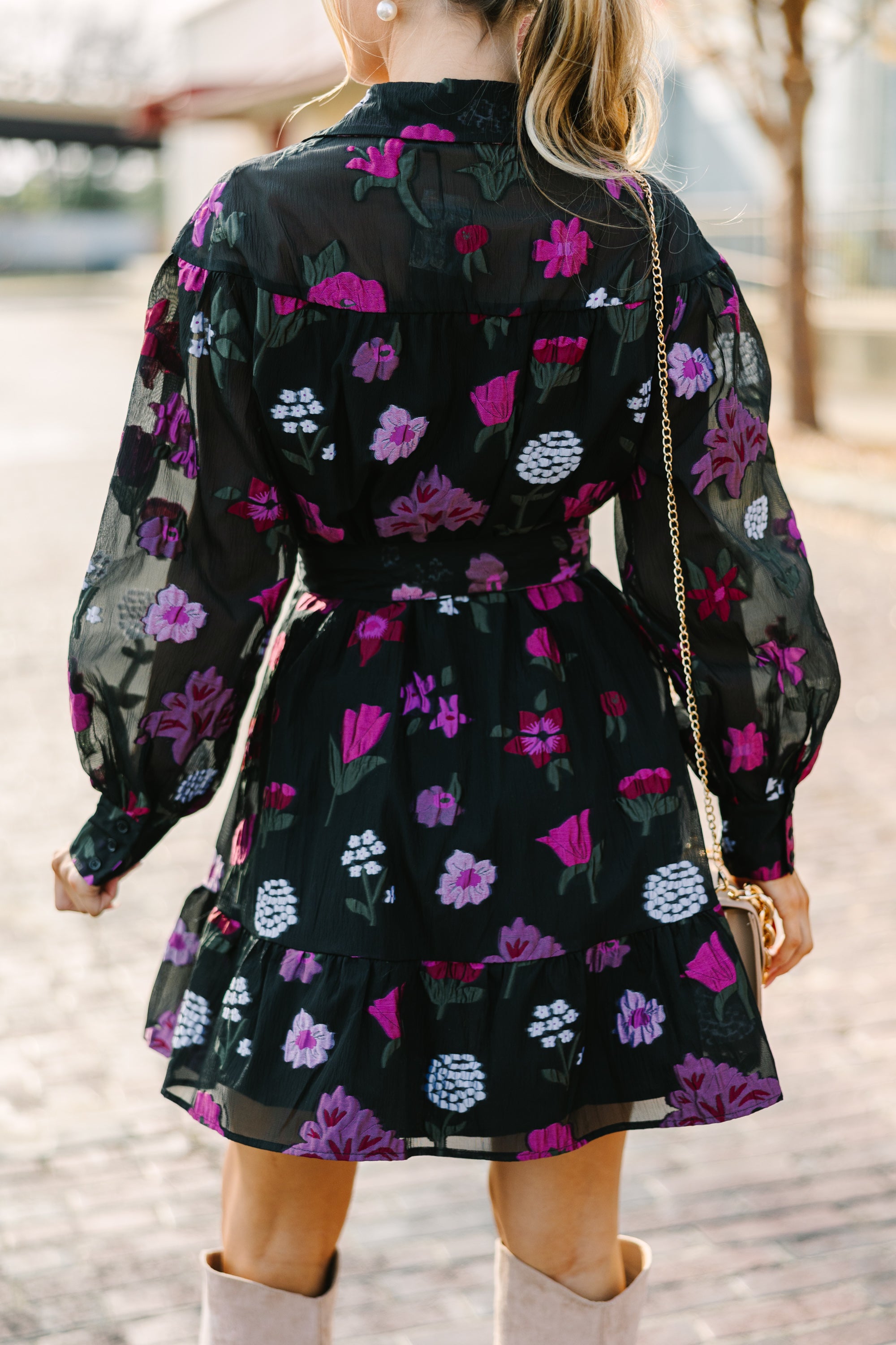 Fate: It's Your World Black Floral Print Dress - Elegant Summer Dress for Women, Perfect for Parties, Dates & Special Occasions