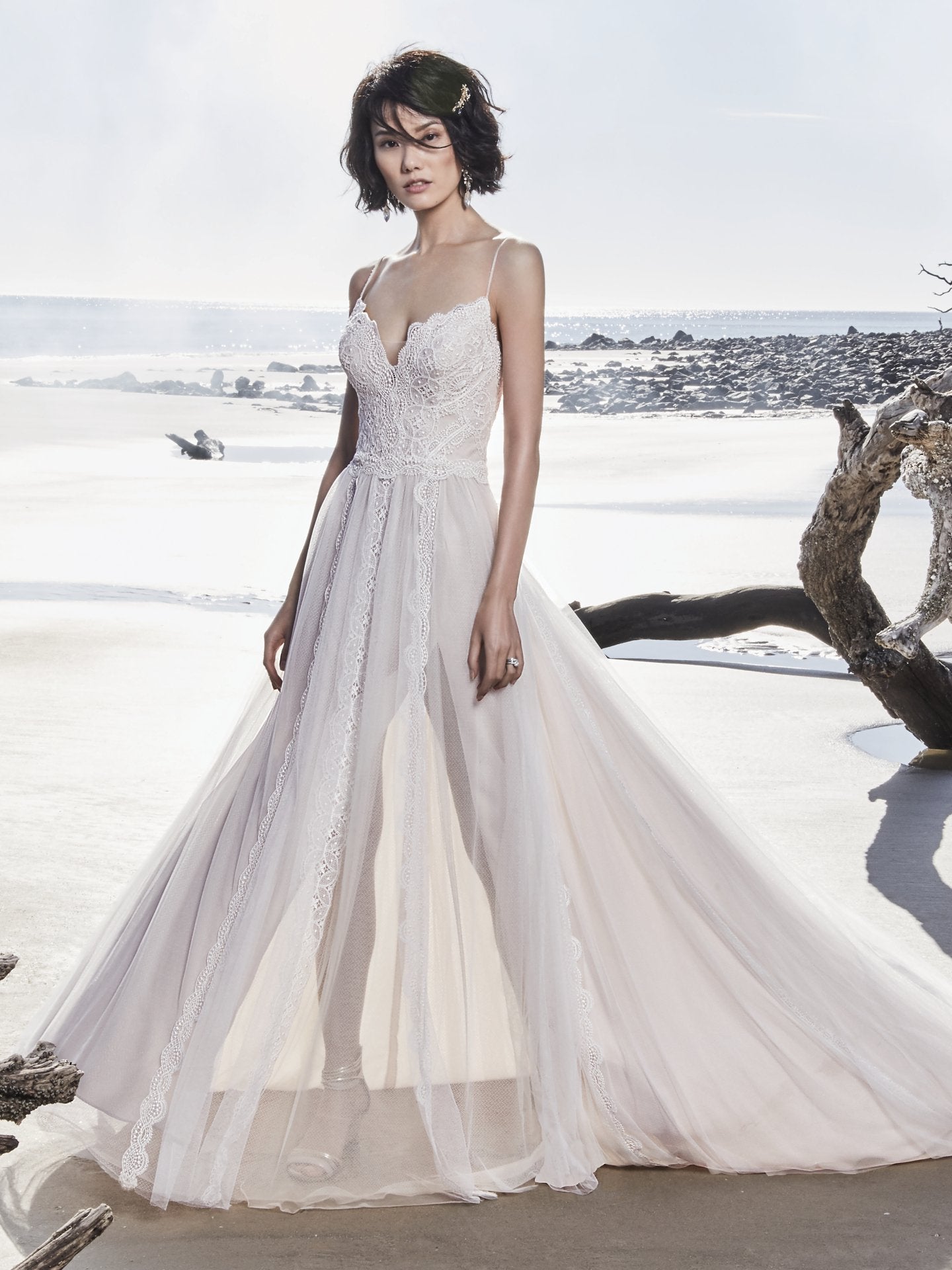 Sottero and Midgley Olson Sample Wedding Gown - Elegant Lace Bridal Dress for Bride, Perfect for Church Ceremony & Outdoor Wedding Photography