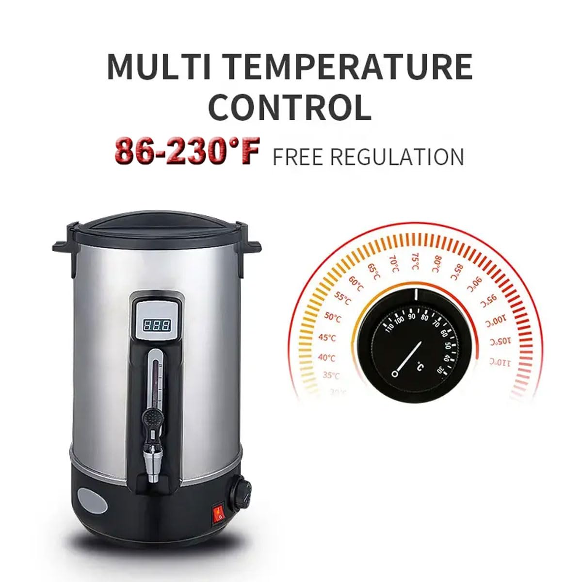JOSBY 12L Stainless Steel Paraffin Wax Warmer Heater - 1500W Commercial Electric Wax Melting Pot with 86℉-230℉ Adjustable Temperature Control, Dual Layer Insulation & Dry Burn Protection - Perfect for Spa, Salon, Nail Care, Home Waxing & DIY Candle Making