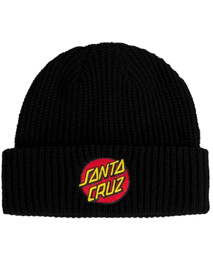 Santa Cruz Classic Dot Patch Boys Beanie - Warm Winter Skull Cap for Kids & Teens - Perfect for Snowboarding, Skiing & Outdoor Activities