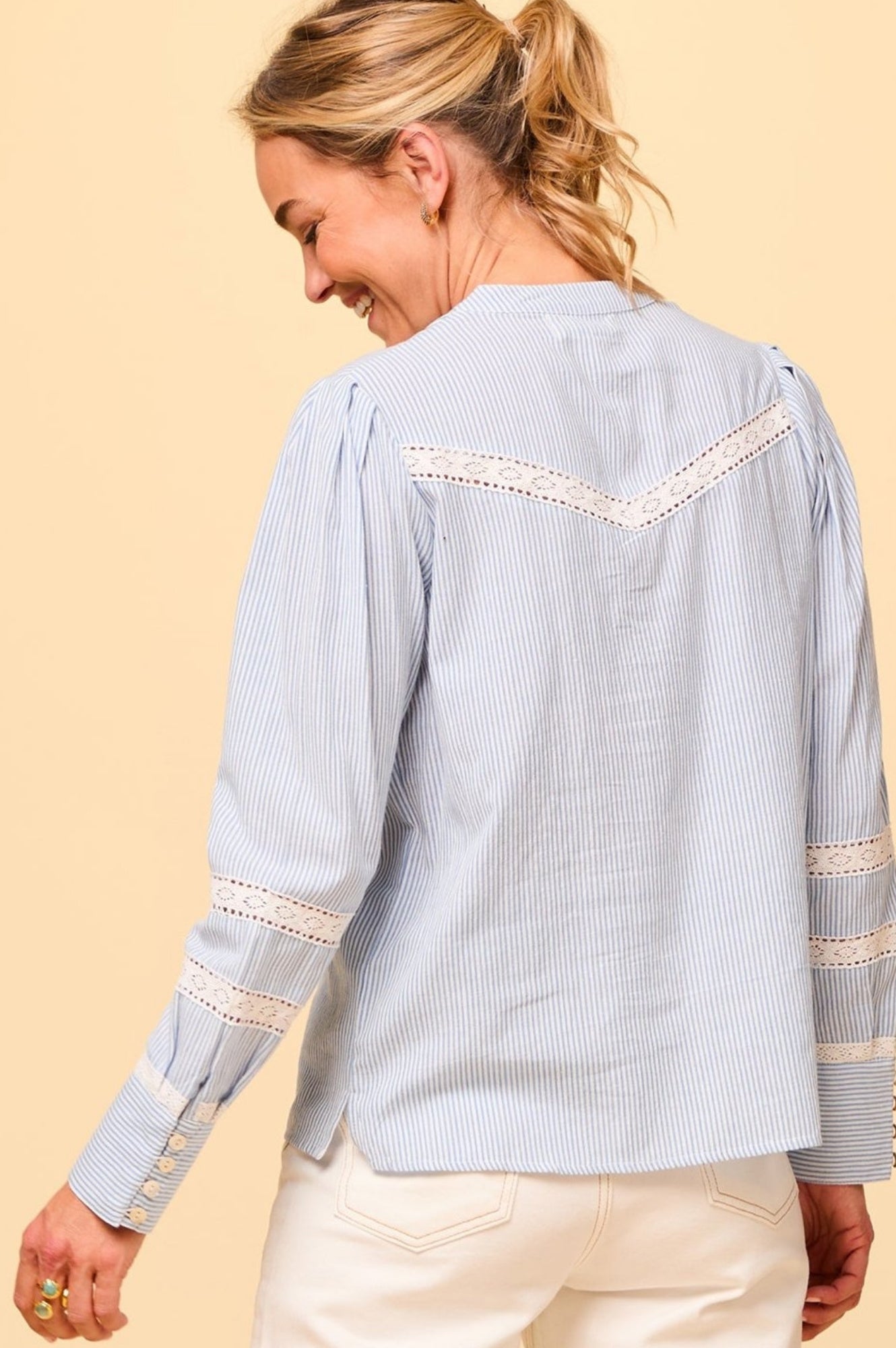 Stylish Romy Blouse for Women - White & Blue Floral Print Top | Perfect for Office Wear, Date Nights & Summer Outfits