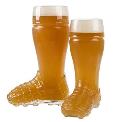 Chabrias Ltd Ultimate Beer Glass Football Rugby Boot Mug - 20oz Pint (568ml) for UEFA Euros, World Cup & Soccer Fans - Perfect for Game Nights, Sports Bars & Fan Parties