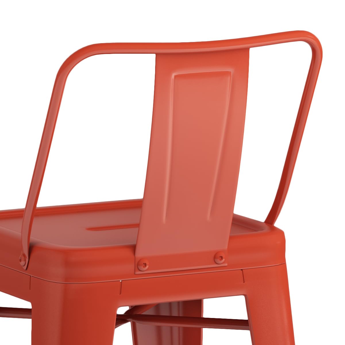 SIMPLIHOME Rayne 24-inch Metal Counter Height Bar Stools (Set of 4) - Orange Industrial Style Kitchen Island & Breakfast Nook Stools for Dining Room, Bar, and Home Decor