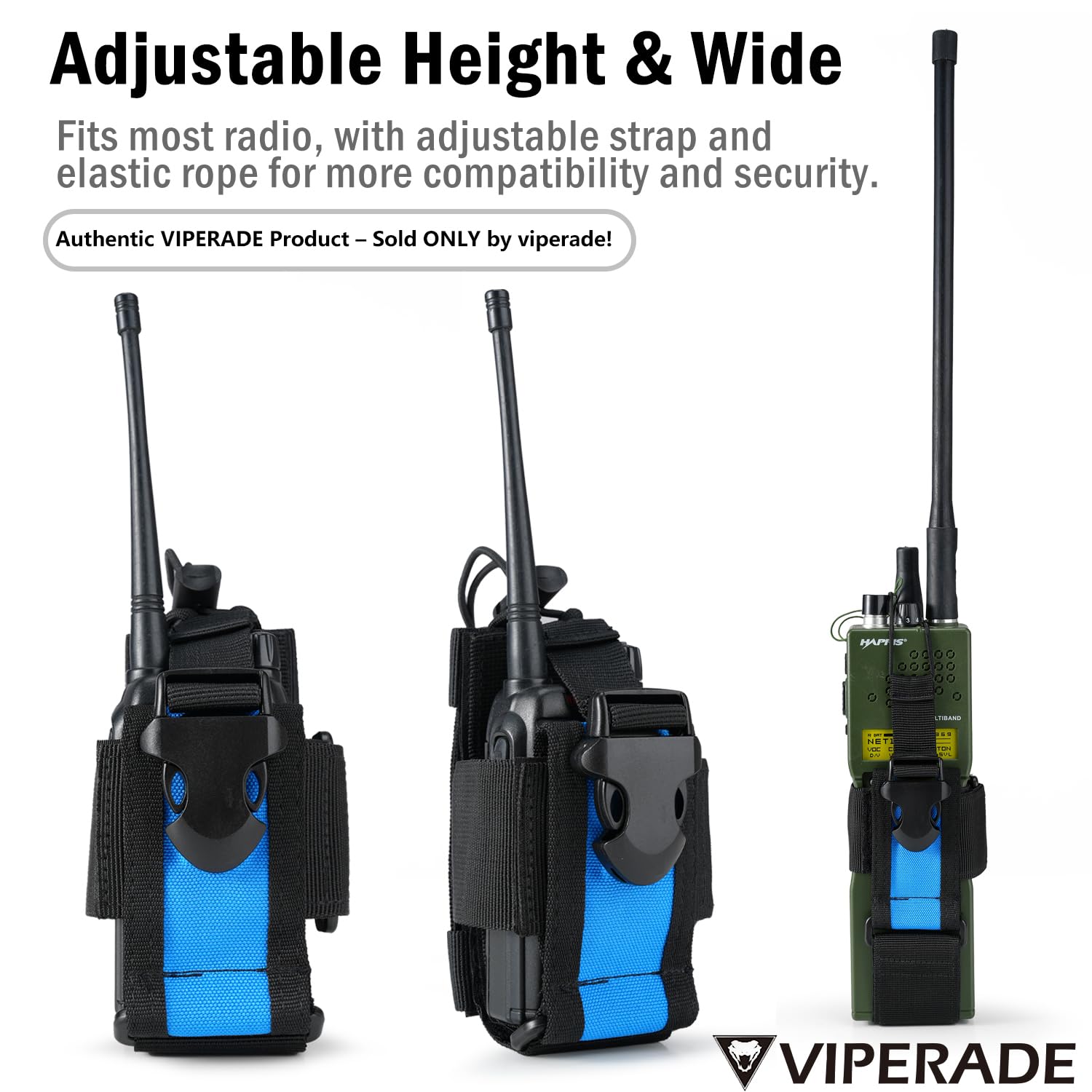 Viperade Versatile Tactical Radio Pouch - Adjustable Belt & Molle Compatible Walkie Talkie Holder for Two-Way Radios - Perfect for Security, Construction & Outdoor Adventures