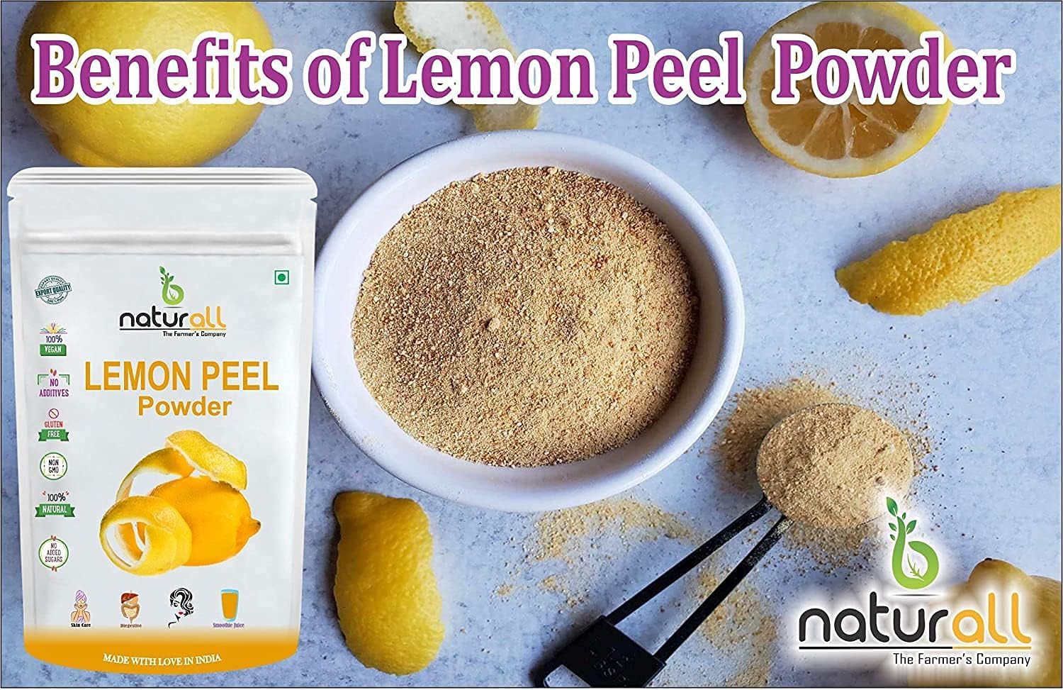 Pub Skin Care Combo Pack - 2 x 200g Pomegranate Peel Powder & Lemon Peel Powder (400g Total) for DIY Face Masks, Scrubs & Natural Skincare